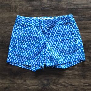 J.Crew Blue/White City Fit Mini/Short Shorts US/0
